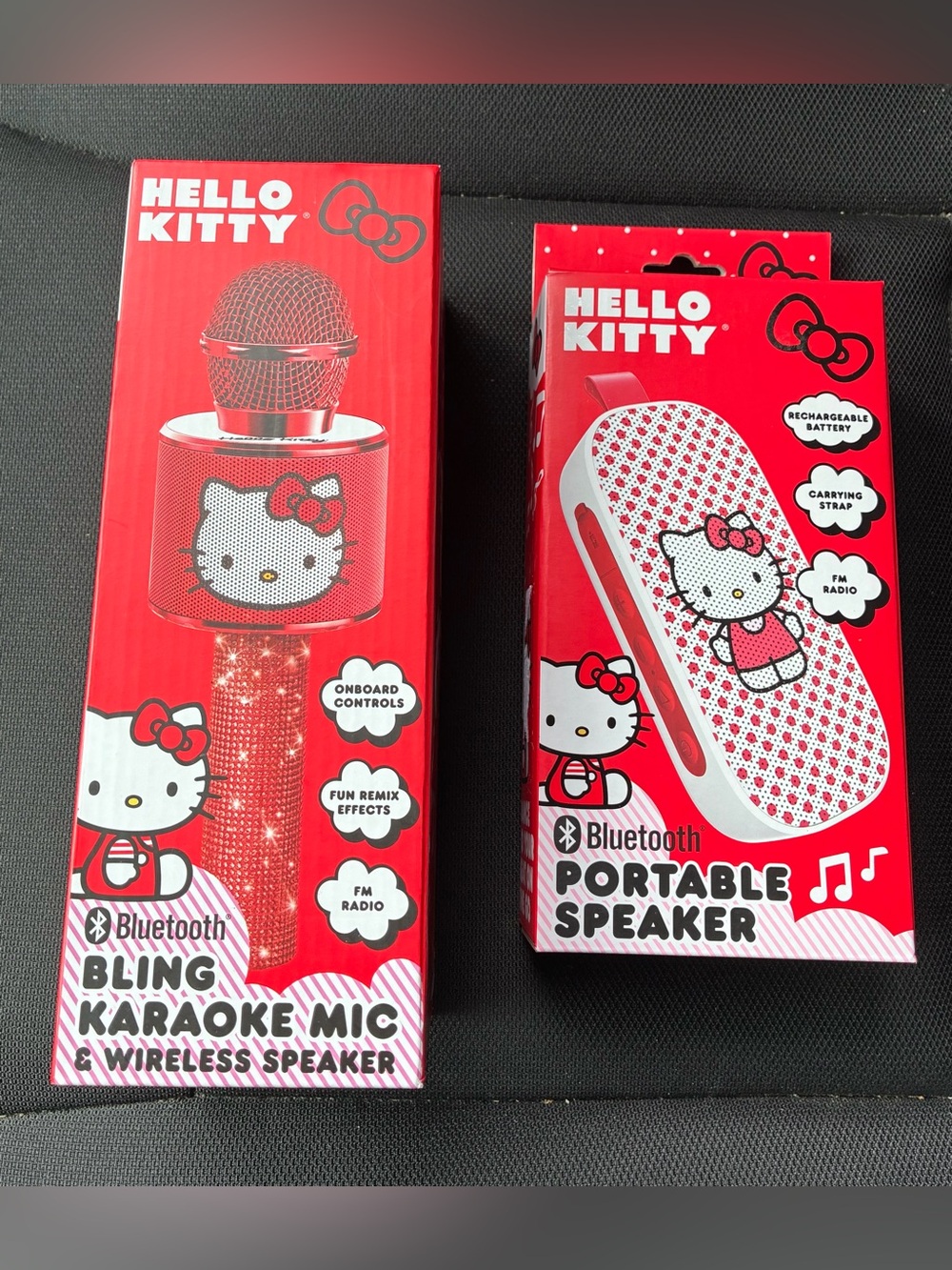 Hello Kitty Bluetooth Portable Speaker & Karaoke Microphone kit - Red